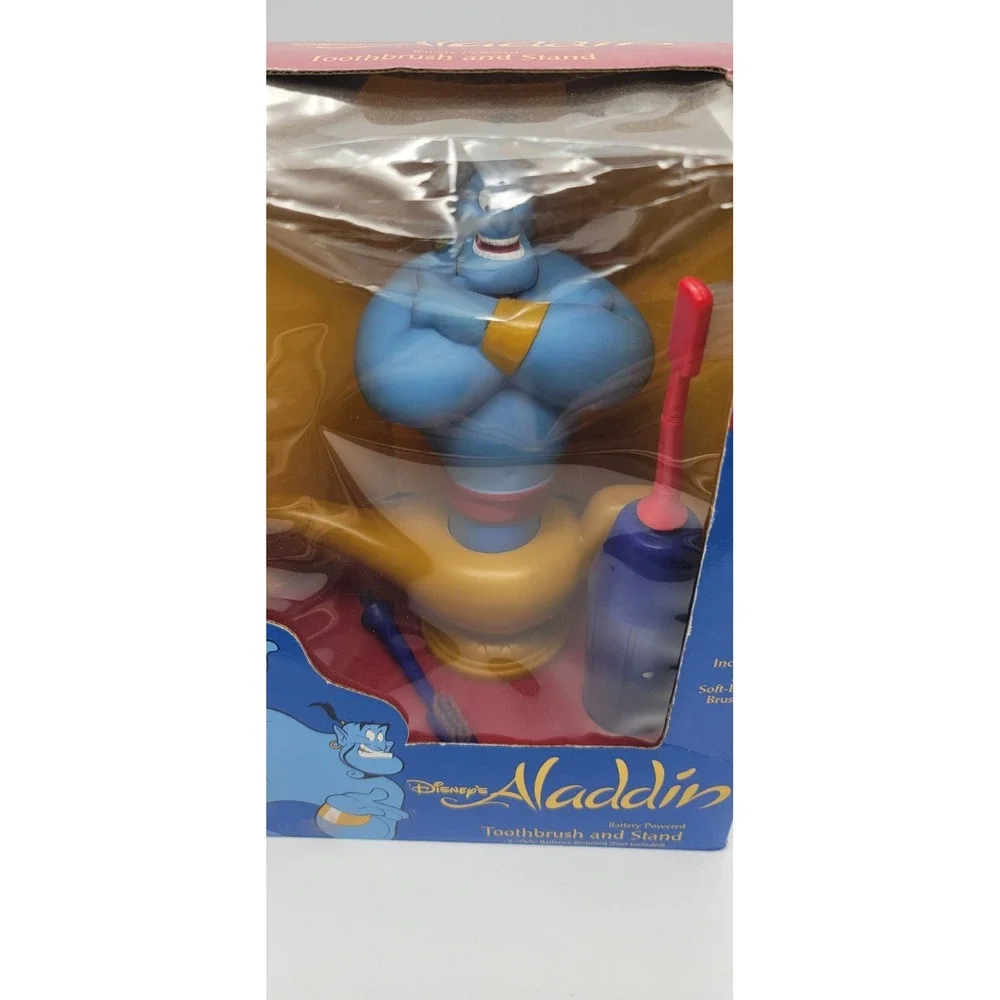 Vintage Disney's Aladdin Toothbrush and Stand 1993 Janex 77200‎ CIB Complete